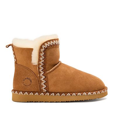 Fireside by Dearfoams Perth Women's Genuine Shearling Fold Down Slipper Booties