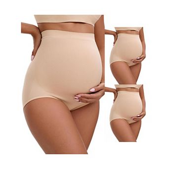 3 Packs Women's High Waist Maternity Briefs Hip Lifter Seamless Comfortable Pregnancy Ladies Panties