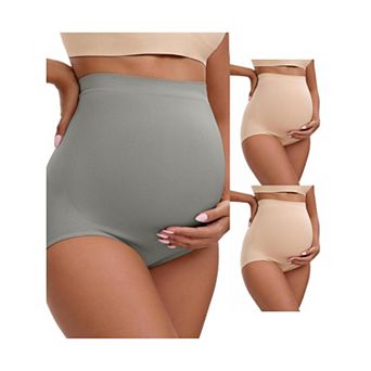 3 Packs Women's High Waist Maternity Briefs Hip Lifter Seamless Comfortable Pregnancy Ladies Panties