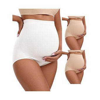 3 Packs Women's High Waist Maternity Briefs Hip Lifter Seamless Comfortable Pregnancy Ladies Panties