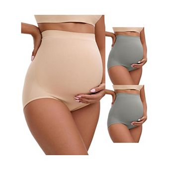 3 Packs Women's High Waist Maternity Briefs Hip Lifter Seamless Comfortable Pregnancy Ladies Panties