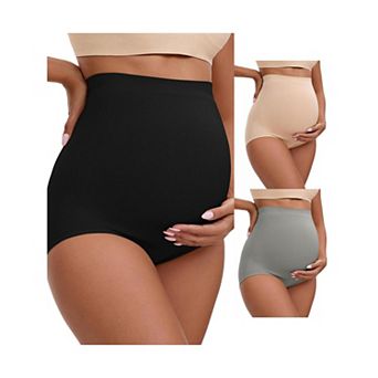3 Packs Women's High Waist Maternity Briefs Hip Lifter Seamless Comfortable Pregnancy Ladies Panties
