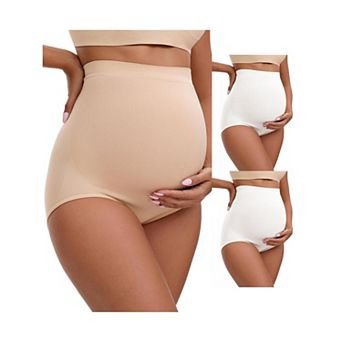 3 Packs Women's High Waist Maternity Briefs Hip Lifter Seamless Comfortable Pregnancy Ladies Panties