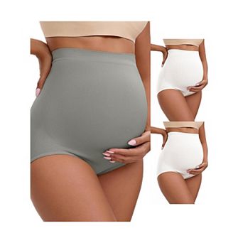 3 Packs Women's High Waist Maternity Briefs Hip Lifter Seamless Comfortable Pregnancy Ladies Panties