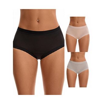 3 Packs Women's High Rise Modal Underpants Full Coverage Soft Briefs Underwears