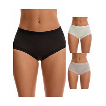 3 Packs Women's High Rise Modal Underpants Full Coverage Soft Briefs Underwears