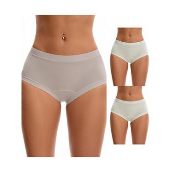 3 Packs Women's High Rise Modal Underpants Full Coverage Soft Briefs Underwears