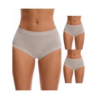 3 Packs Women's High Rise Modal Underpants Full Coverage Soft Briefs Underwears