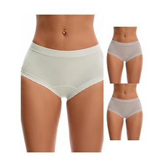 3 Packs Women's High Rise Modal Underpants Full Coverage Soft Briefs Underwears