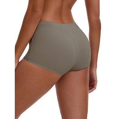 3 Packs Women's High Waist Seamless Boyshorts Elastic Waistband Ice Silk Breathable Comfy Shorts