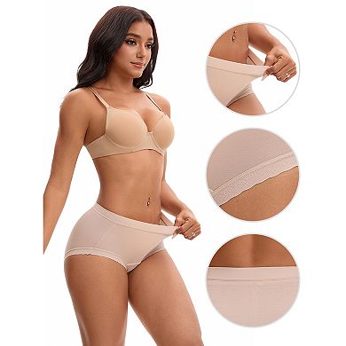 3 Packs Women's High Rise Modal Underpants Full Coverage Soft Briefs Underwears