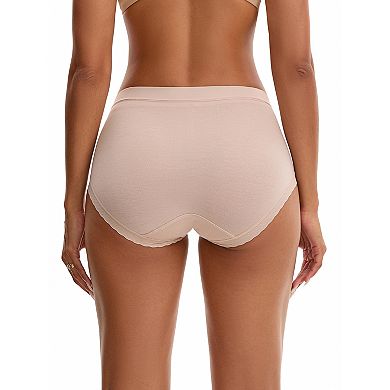 3 Packs Women's High Rise Modal Underpants Full Coverage Soft Briefs Underwears
