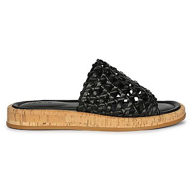 Cloud Woven Leather Cork Slide Sandal