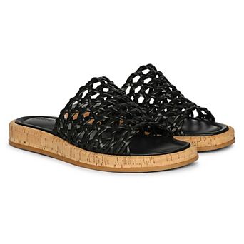Cloud Woven Leather Cork Slide Sandal