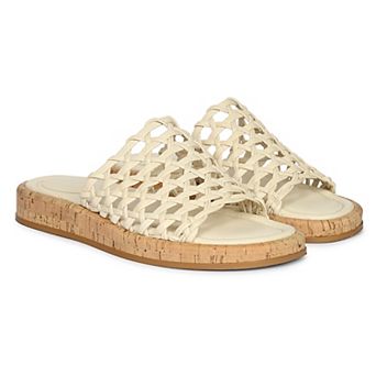 Cloud Woven Leather Cork Slide Sandal