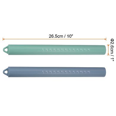 2pcs Silicone Rolling Pin 10" Stainless Steel Inner Roller