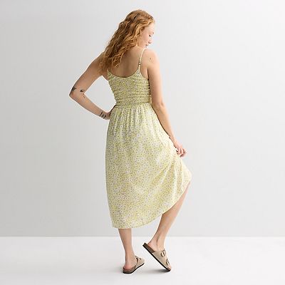 juniors floral dress midi Adjustable Spaghetti Strap Floral Satin Midi Junior Bridesmaid Dress In  Cottage Rose Larkspur