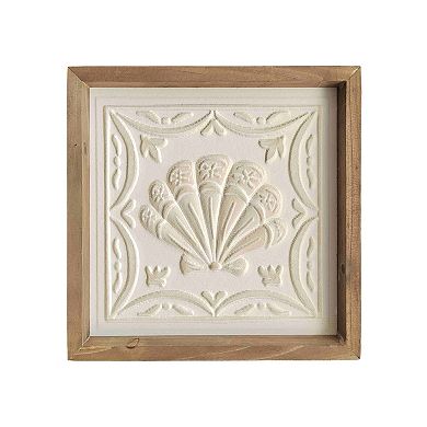 2-pc. Carved "Scallop Shell Tile" Framed Wall Art Set