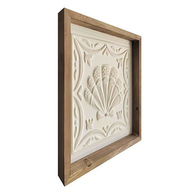 2-pc. Carved "Scallop Shell Tile" Framed Wall Art Set