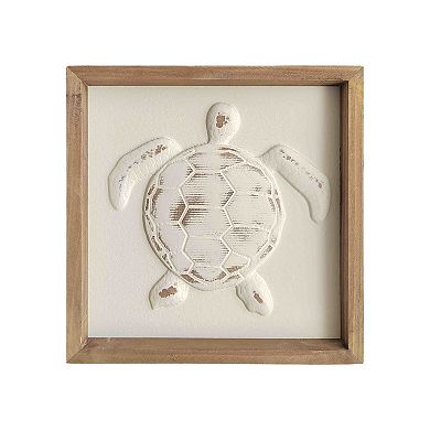2-pc. Carved "Coastal" Starfish & Turtle Framed Wall Art Set