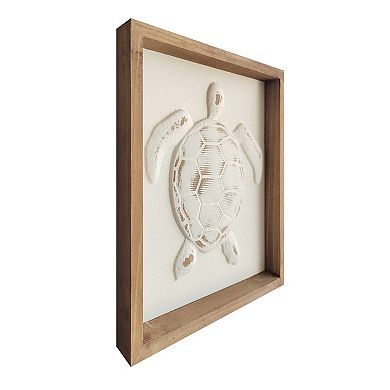2-pc. Carved "Coastal" Starfish & Turtle Framed Wall Art Set