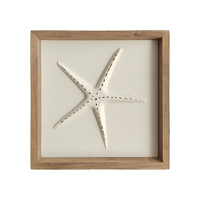 2-pc. Carved "Coastal" Starfish & Turtle Framed Wall Art Set