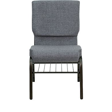 Flash Furniture 18.5"W Fabric Church Chair with Attached Book Rack