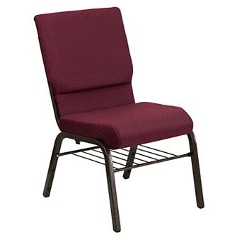 Flash Furniture 18.5"W Fabric Church Chair with Attached Book Rack