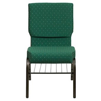Flash Furniture 18.5"W Fabric Church Chair with Attached Book Rack