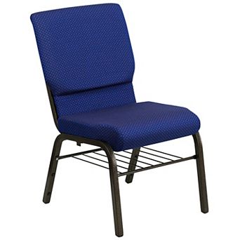 Flash Furniture 18.5"W Fabric Church Chair with Attached Book Rack