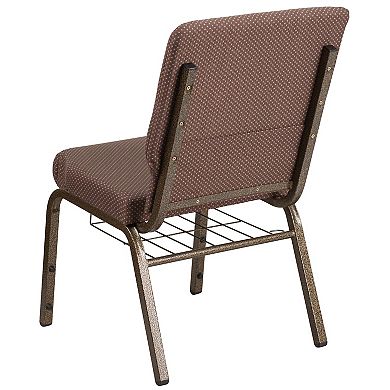 Flash Furniture 18.5"W Church Chair in Fabric with Book Rack