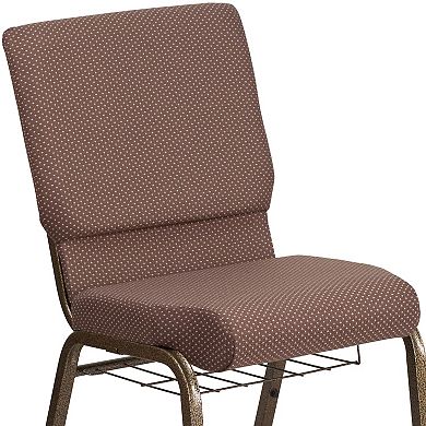 Flash Furniture 18.5"W Church Chair in Fabric with Book Rack