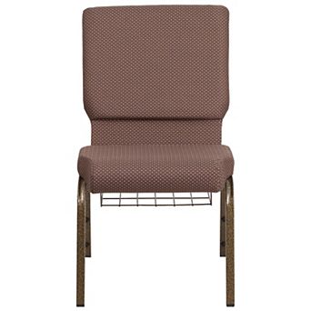 Flash Furniture 18.5"W Church Chair in Fabric with Book Rack