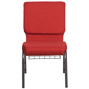 Flash Furniture 18.5"W Church Chair in Fabric with Book Rack