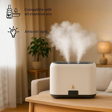 Pursonic FlameGlow Aromatherapy Diffuser & 6-Pack Essential Oils Wellness Bundle