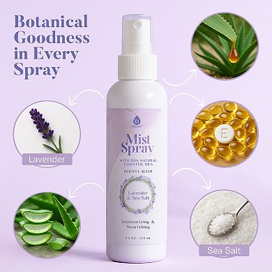 Mist Spray with 100% Natural Essential Oils Lavender & Sea Salt Aromatherapy