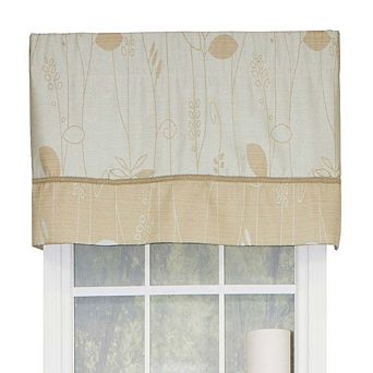 Aquarelles Window Treatment Poly/Cotton Banded Premium Quality Valance Rod Pocket