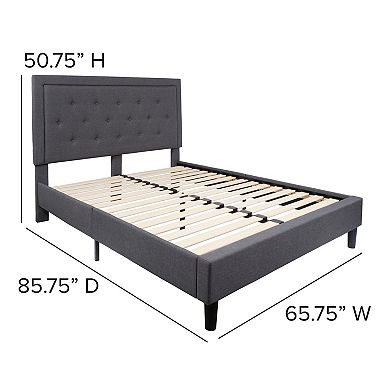 Flash Furniture Tufted Platform Bed with 10in. Pocket Spring Mattress