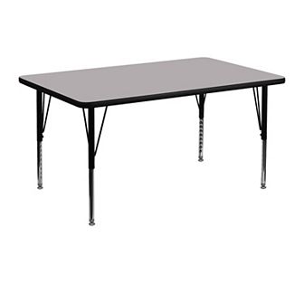 Flash Furniture 30''W x 48''L Thermal Laminate Activity Table - Adjustable Short Legs