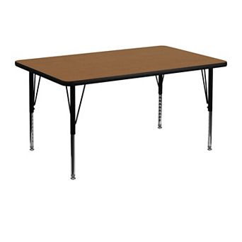 Flash Furniture 30''W x 48''L Thermal Laminate Activity Table - Adjustable Short Legs