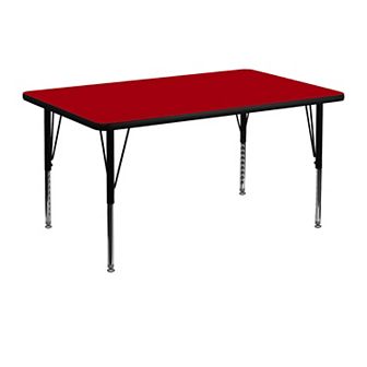 Flash Furniture 30''W x 48''L Thermal Laminate Activity Table - Adjustable Short Legs