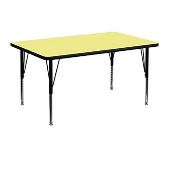 Flash Furniture 30''W x 48''L Thermal Laminate Activity Table - Adjustable Short Legs