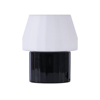 Brightech Duke 9" Ceramic LED Desk Lamp With Glossy Black Base and White Shade