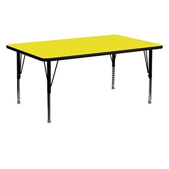 Flash Furniture 24''W x 60''L Rectangular HP Laminate Activity Table - Adjustable Short Legs