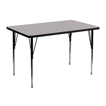Flash Furniture 30''W x 48''L Rectangular Thermal Laminate Activity Table - Adjustable Legs