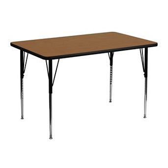 Flash Furniture 30''W x 48''L Rectangular Thermal Laminate Activity Table - Adjustable Legs