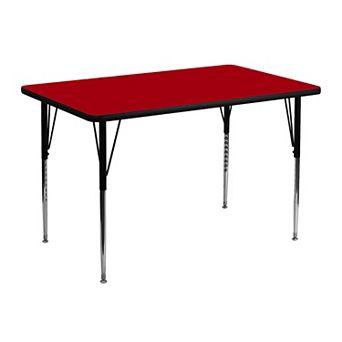 Flash Furniture 30''W x 48''L Rectangular Thermal Laminate Activity Table - Adjustable Legs