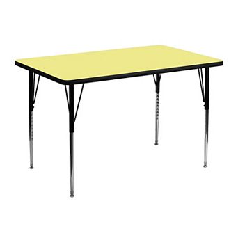 Flash Furniture 30''W x 48''L Rectangular Thermal Laminate Activity Table - Adjustable Legs