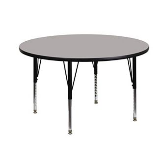 Flash Furniture 42" Round HP Laminate Activity Table - Height Adjustable Short Legs
