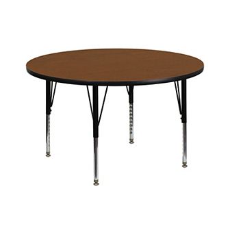 Flash Furniture 42" Round HP Laminate Activity Table - Height Adjustable Short Legs